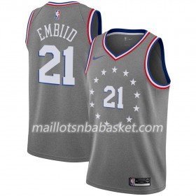 Maillot Homme Philadelphia 76ers Joel Embiid 21 2018-19 Nike City Edition Gris Swingman
